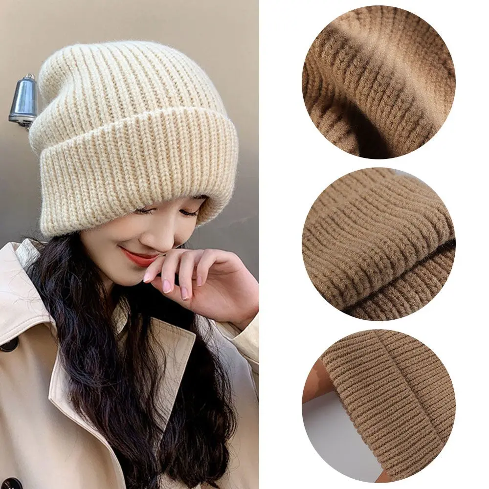 Solid Color Hip Hop Unisex Female Beanies Winter Warm Hats for Women Casual Stacking Knitted Bonnet Caps Men Hats