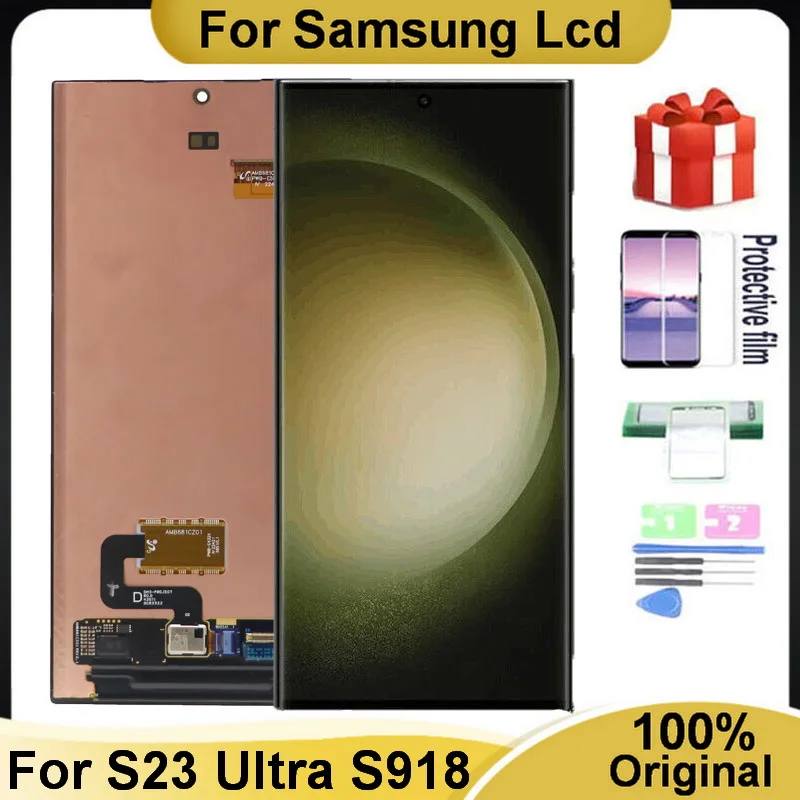 

Original AMOLED S23Ultra LCD Screen For Samsung Galaxy S23 Ultra S918 S918B S918U Display Touch Digitizer Assembly With Defect