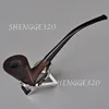 Ebony Wooden Tobacco Pipe Sitter Churchwarden Smooth Surface Long Bent Stem 4