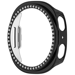 Elegant Diamond - Encrusted Hollow PC Watch Cover Case for 40MM (Black)