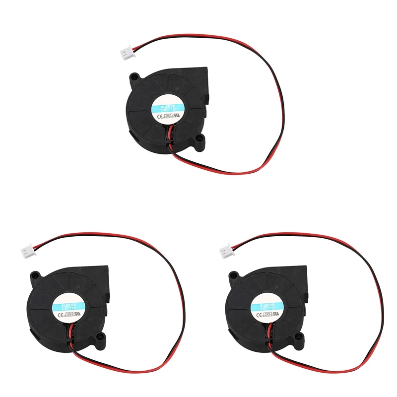 3Pcs 50Mmx15mm 3500RPM Brushless DC Cooling Blower Fan 12V 0.16A
