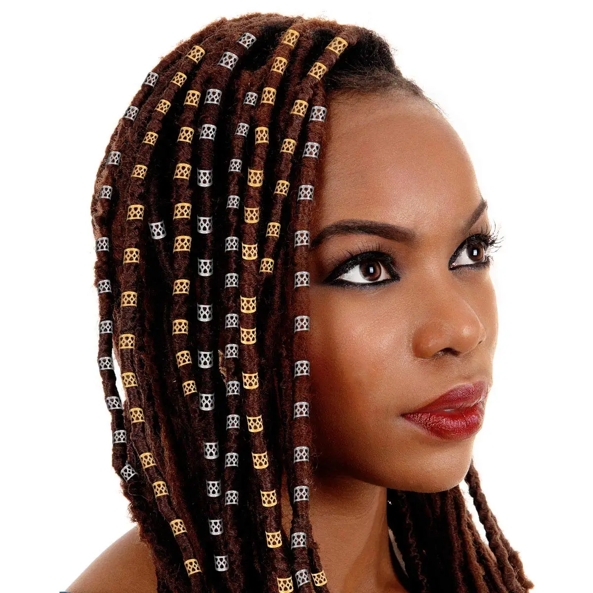 50pcs/lot Gold Rhinestone Hair Dread Braids Dreadlock Beads Adjustable  Braid Cuffs Clip Heart Shape Hair Extension Tool Jewelry - Links, Rings &  Tubes - AliExpress