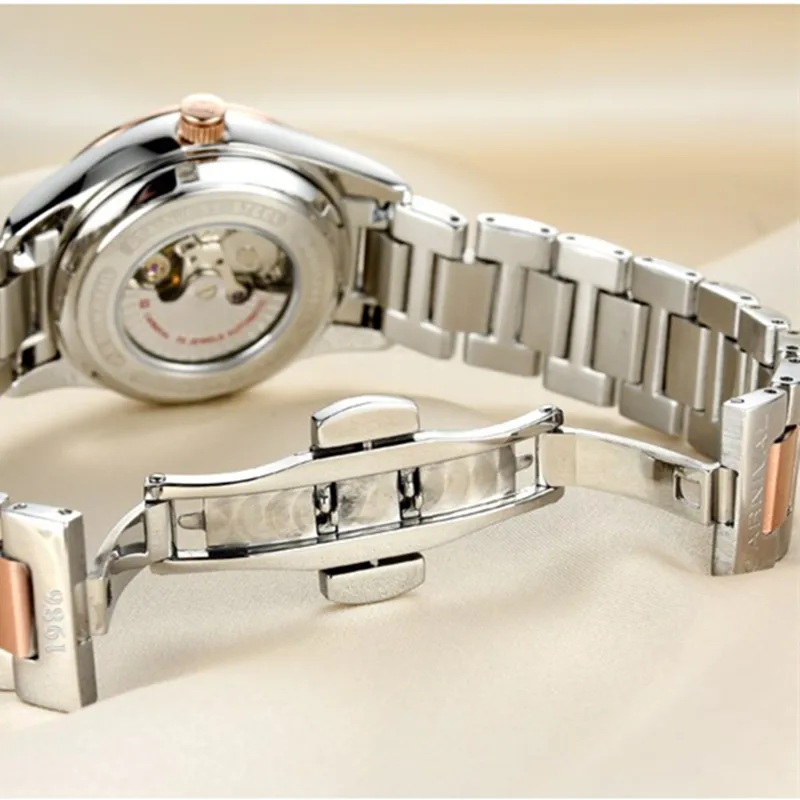 CARNIVAL Brand Mechanical Watches for Women Ladies Luxury Rose Gold Silver Automatic Wrist Watch Waterproof Luminous Reloj Mujer