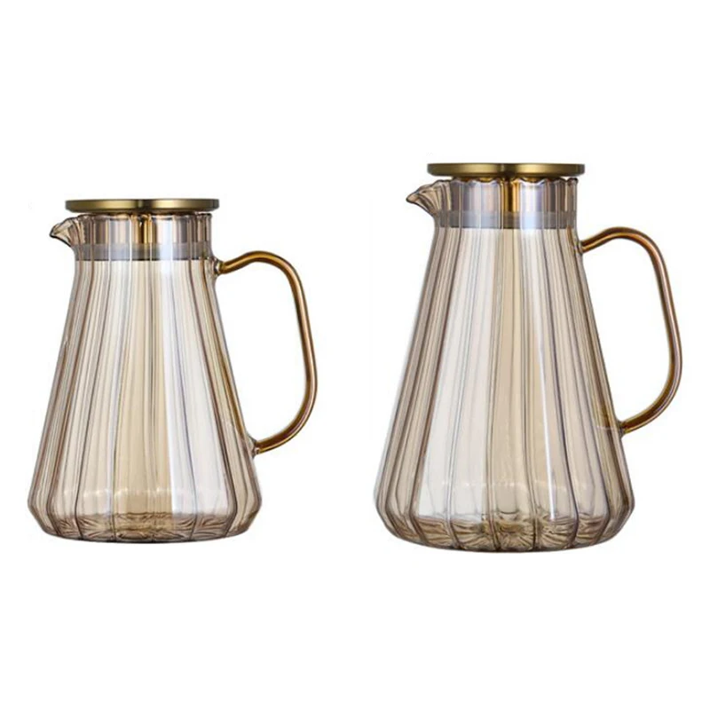 

Стеклянный чайник для холодной воды, прозрачный термостойкий кувшин для сока, ручка