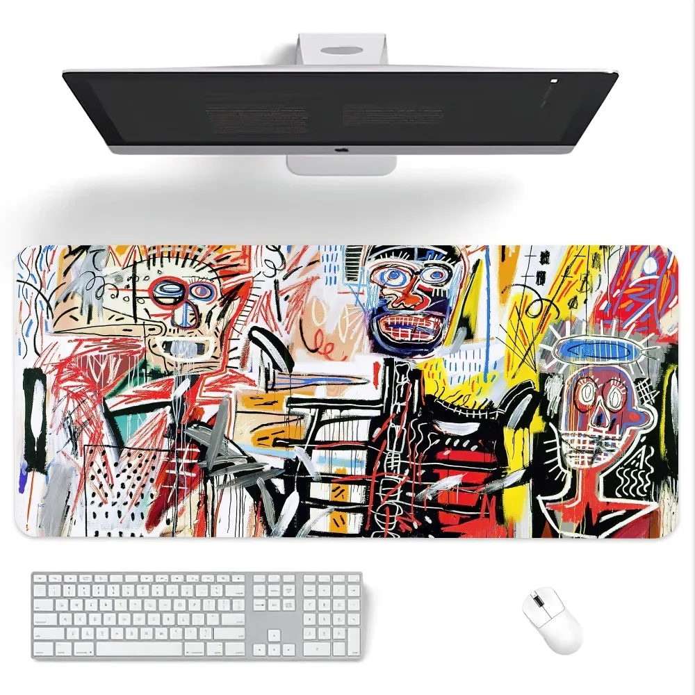Art J-Jean-Michel B-Basquiat Mouse Pad Computer Laptop Gaming Office Wrist Guard Non Slip Keyboard Pad 4