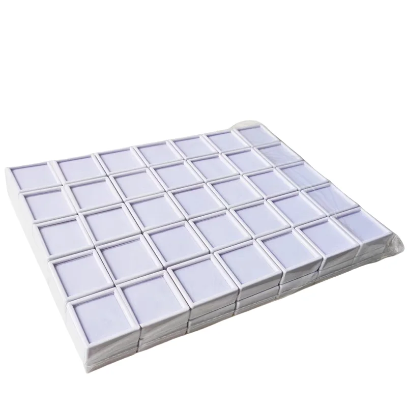 Plastic Square 3*3 Loose Diamond Box Diamond Jewelry Display Case Plastic White Black