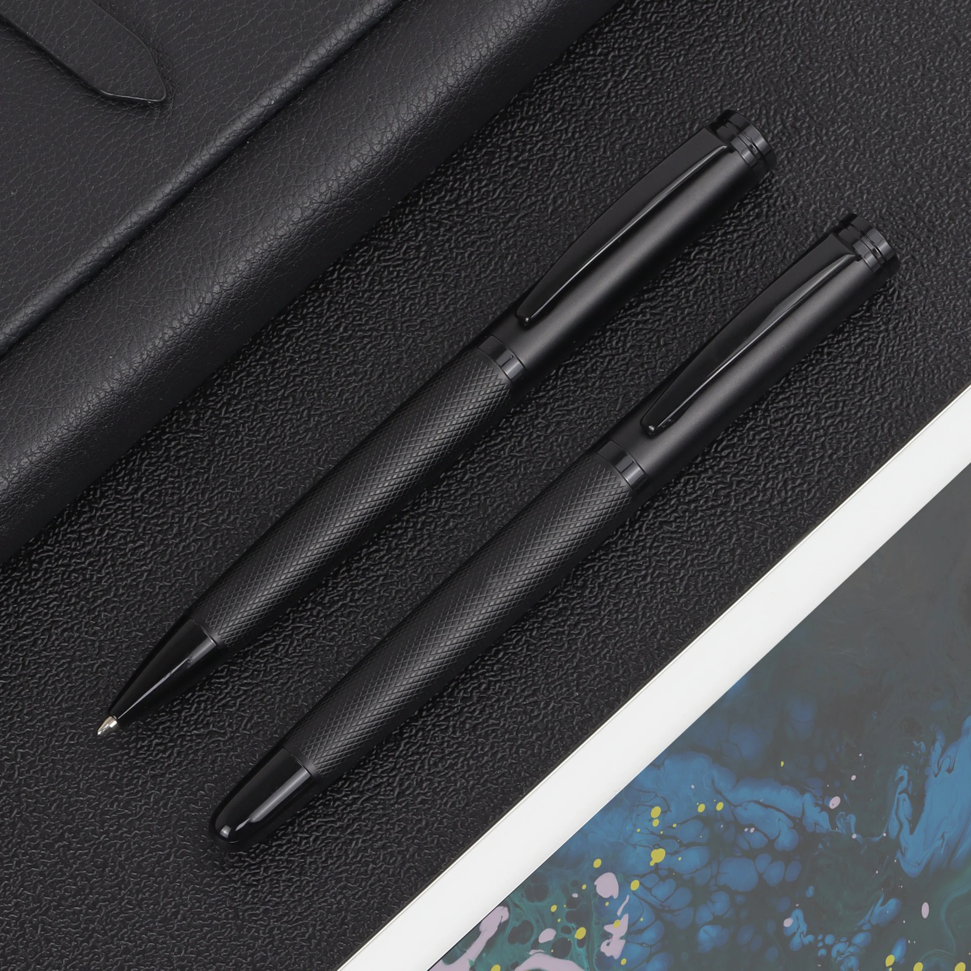 1 Set/2Pcs -Including 1 Ballpoint&Rollerballpen,Luxury Design, High-Quality, Ideal for Gifting and Personal Use-Black Ink 5