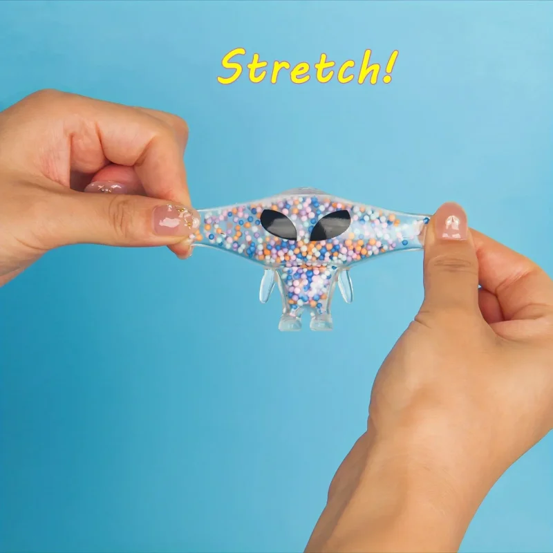 2 stuks mini-squishy speelgoedjes in de vorm van aliens om stress te verlichten, perfect als feestcadeautje. Grappige balletjes in de vorm van buitenaardse wezens, ideaal om mee te friemelen._voghion.com