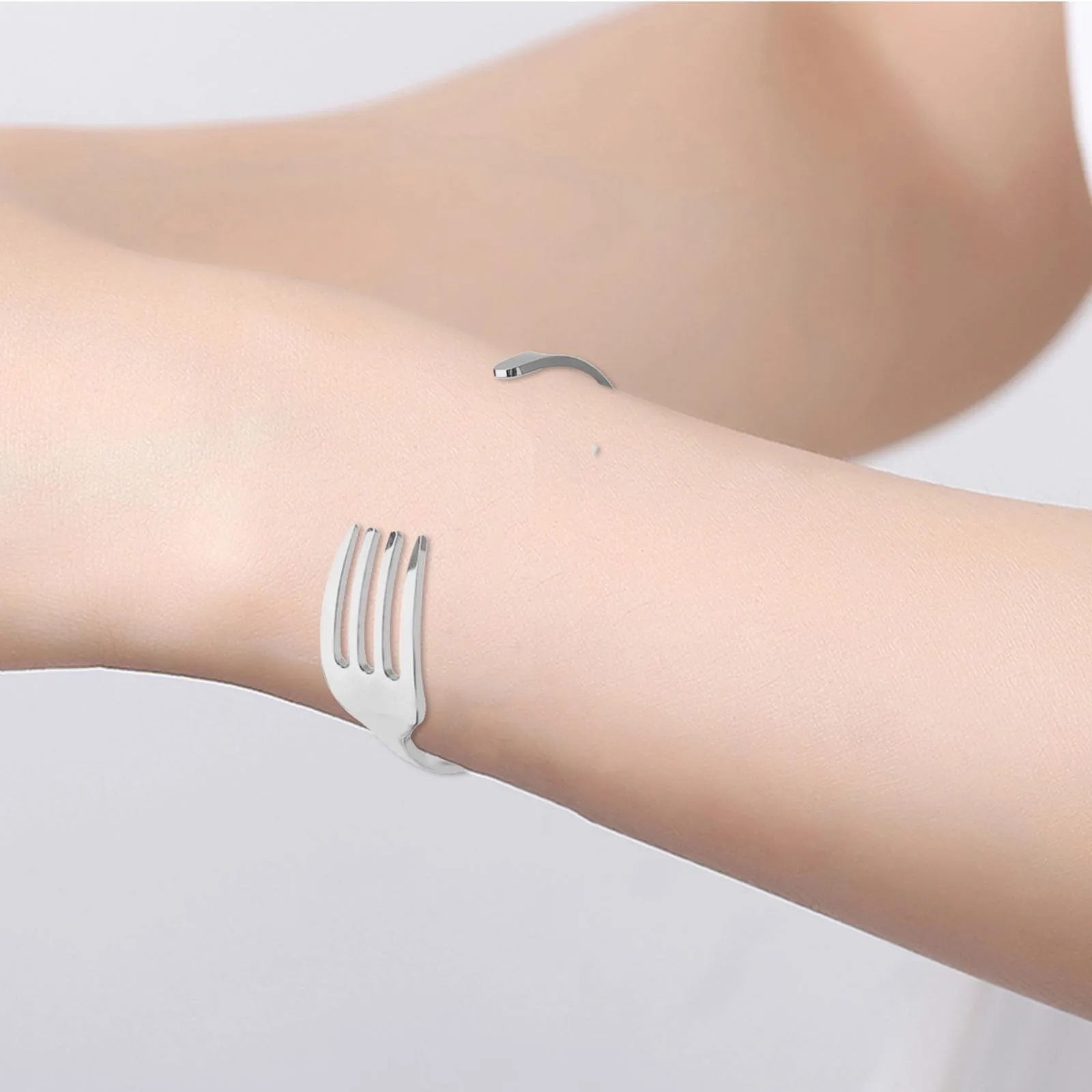 Creative Stainless Steel Fork Bracelet Gift Couple C Type Open Bracelet Watch Altimeter Cheap Things With