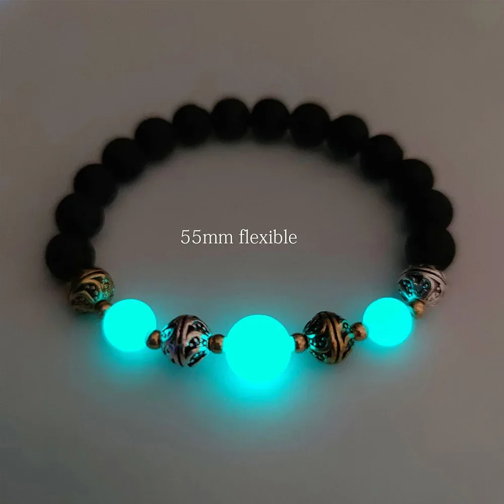 Charm Beads Bracelet Luminous Night Fluorescence Glow In The Dark for Men Women Halloween Gift bracelet jewelry