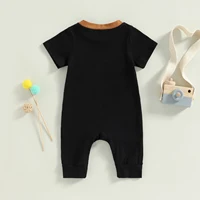 pudcoco Infant Newborn Baby Boys Summer Jumpsuit Casual Round Neck Contrast Color Short Sleeve Romper 0-18M 3