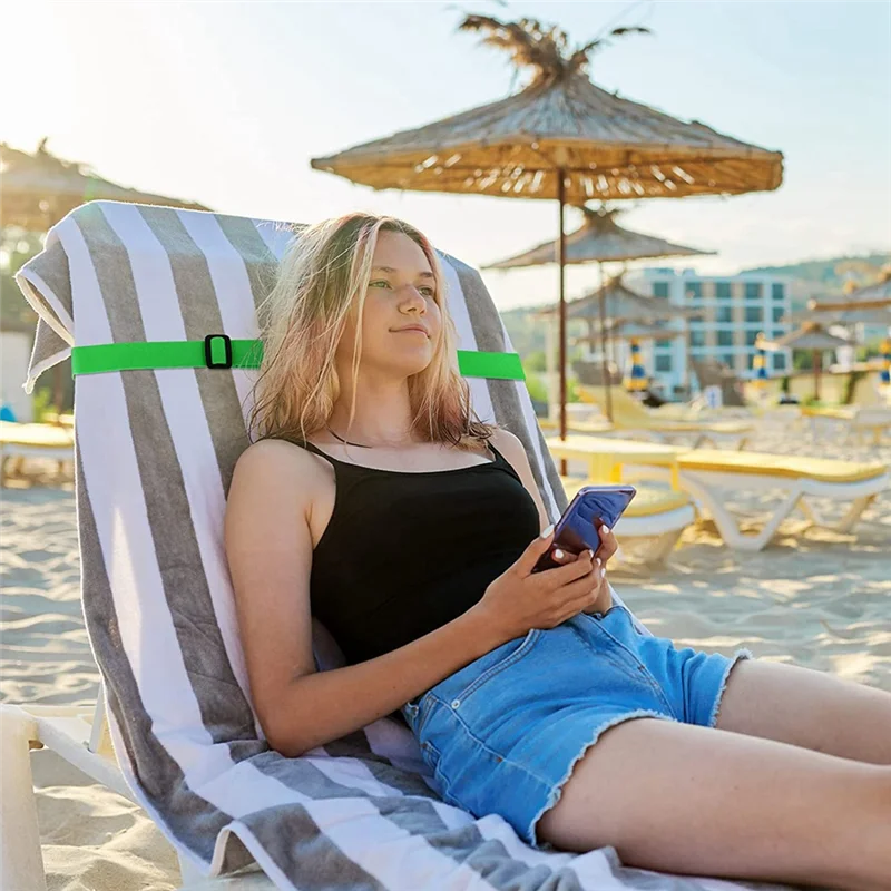 1B-8Pcs 비치 타월 클립 밴드 경량 방풍 탄성 타월 밴드 스트레치 의자 밴드 휴가용 타월 홀더