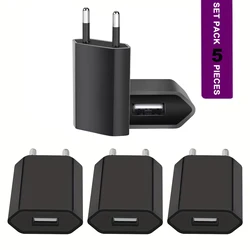 Compact 5V USB Port Travel Wall Charger with EU Plug - 5pcs