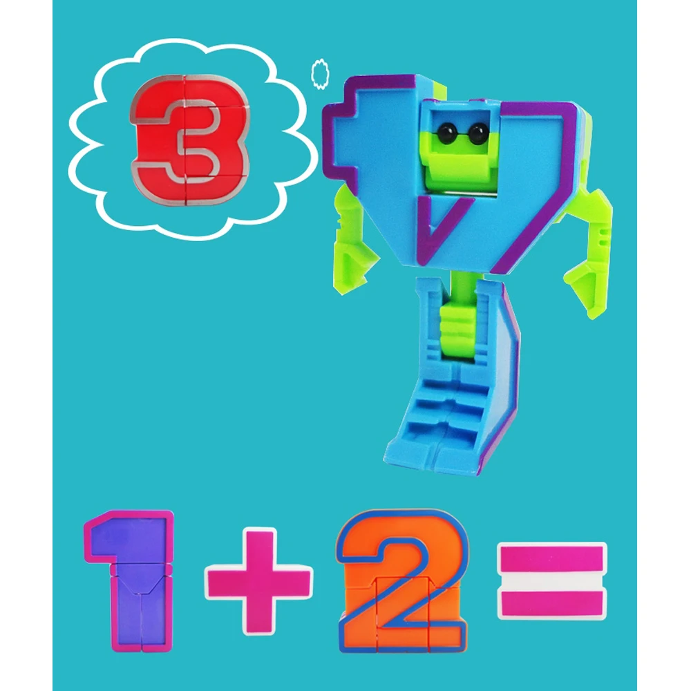 숫자 로봇 장난감, 숫자 봇, 변형 수학 로봇 장난감, 어린이 교육용, 15 개