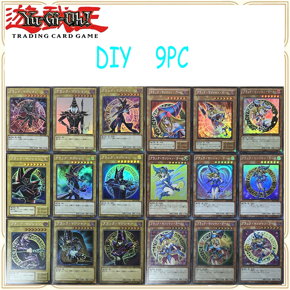Anime Yu-Gi-Oh DIY ACG Black Magician Girl Dark Magician Boys Battle Game Toys Collectible Cards Christmas Birthday Gifts