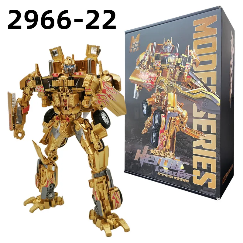 thumbnail image 1 of Figura de acción de Optimus Prime de oro de 28 cm, robot transformable, juguete de aleación parcial, camión, coche, regalo de Navidad para niño, 1 of 5