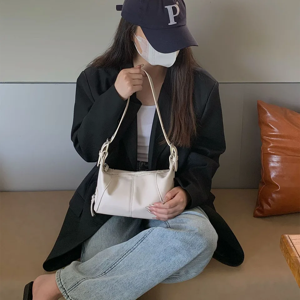 Y2k Style Shoulder Bag For Women Trendy Minimalist Motorcycle Purse_voghion.com