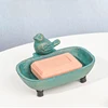 Cast Iron Soap Holder Standing Lovely Bird Antique Gold Green Handmade Tabletop Metal Dish Tray For Kitchen Bathroom Sink 1