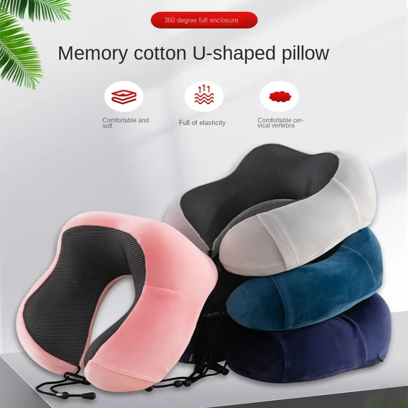 UShapedMemoryFoamNeckPillowsSoftTravelPillowMassageNeck