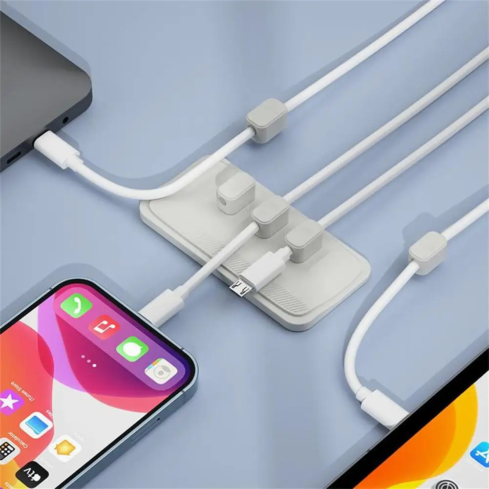 Organizer Per Cavi Magnetici Protezione Per Clip Per Cavi Da Tavolo Spina Per Cavi Linea Di Ricarica Fissa Supporto Per Cavo Di Ricarica Usb Autoadesi