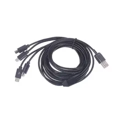 Universal Multi - Port Charging and Data Sync Cable, USB to Quad Micro USB Splitter for 1.5m (Black)