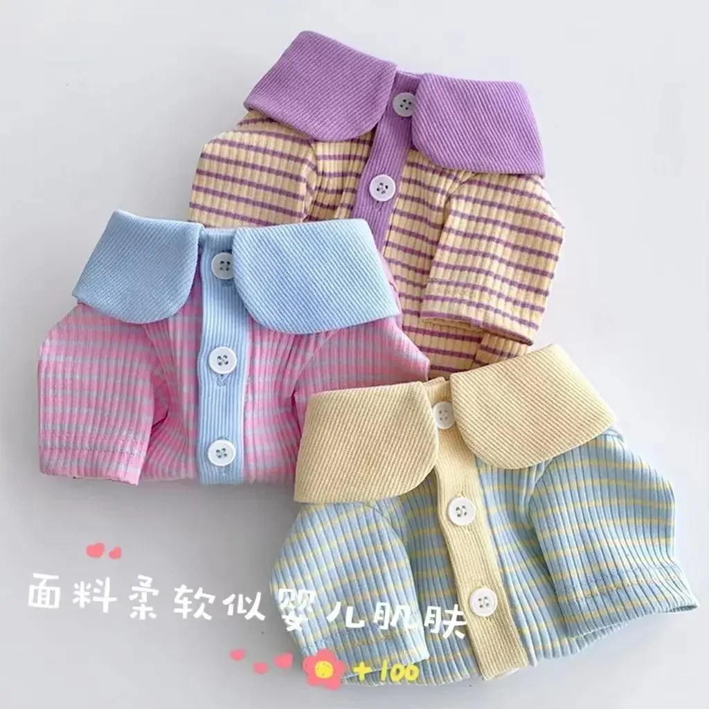 INS Cat Dog Clothes Striped Lapel Shirt Pet Teddy Koki Bear Small and Medium-sized Dog Spring and Summer Clothes Shirt pet dog shirt