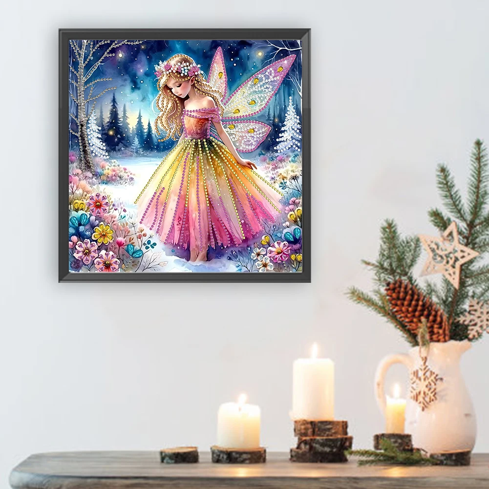5D DIY Partial Special Shaped Drill Diamond Painting Kit Fairy Girl Decoration