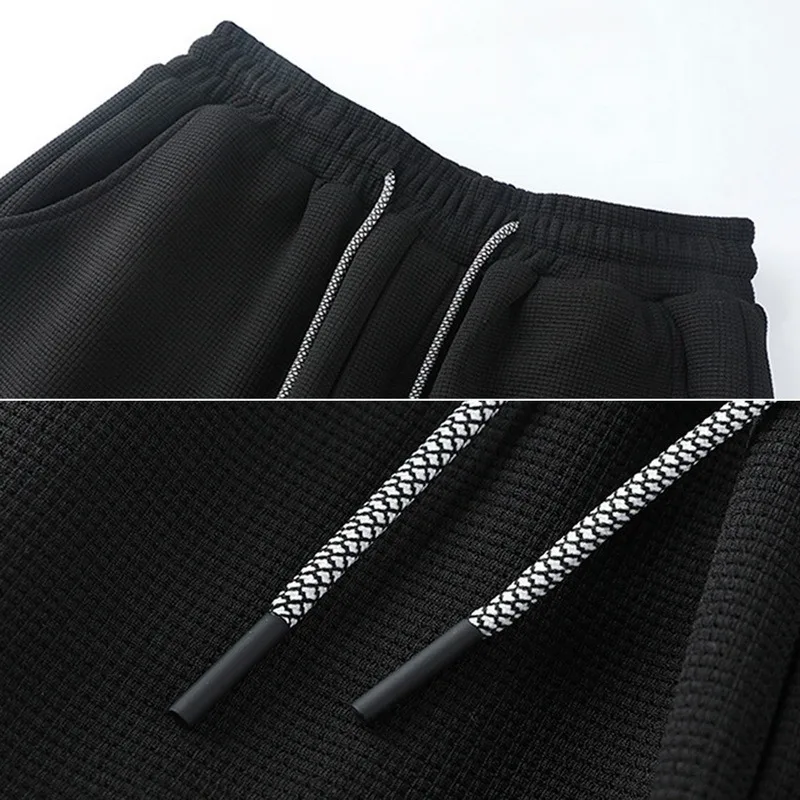 New Spring Men Trousers 2022 Elastic Waist Waffle Pants Fashion Streetwear Outdoor Male Jogging Pants Pantalones Para Hombres genie pants