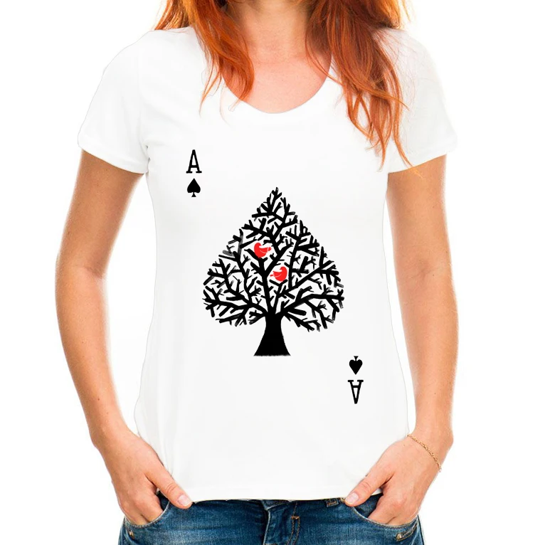 2022 sommer Neueste lustige gedruckt design Spades ace T-shirt frauen sommer t-shirt marke mode hemd coole tops