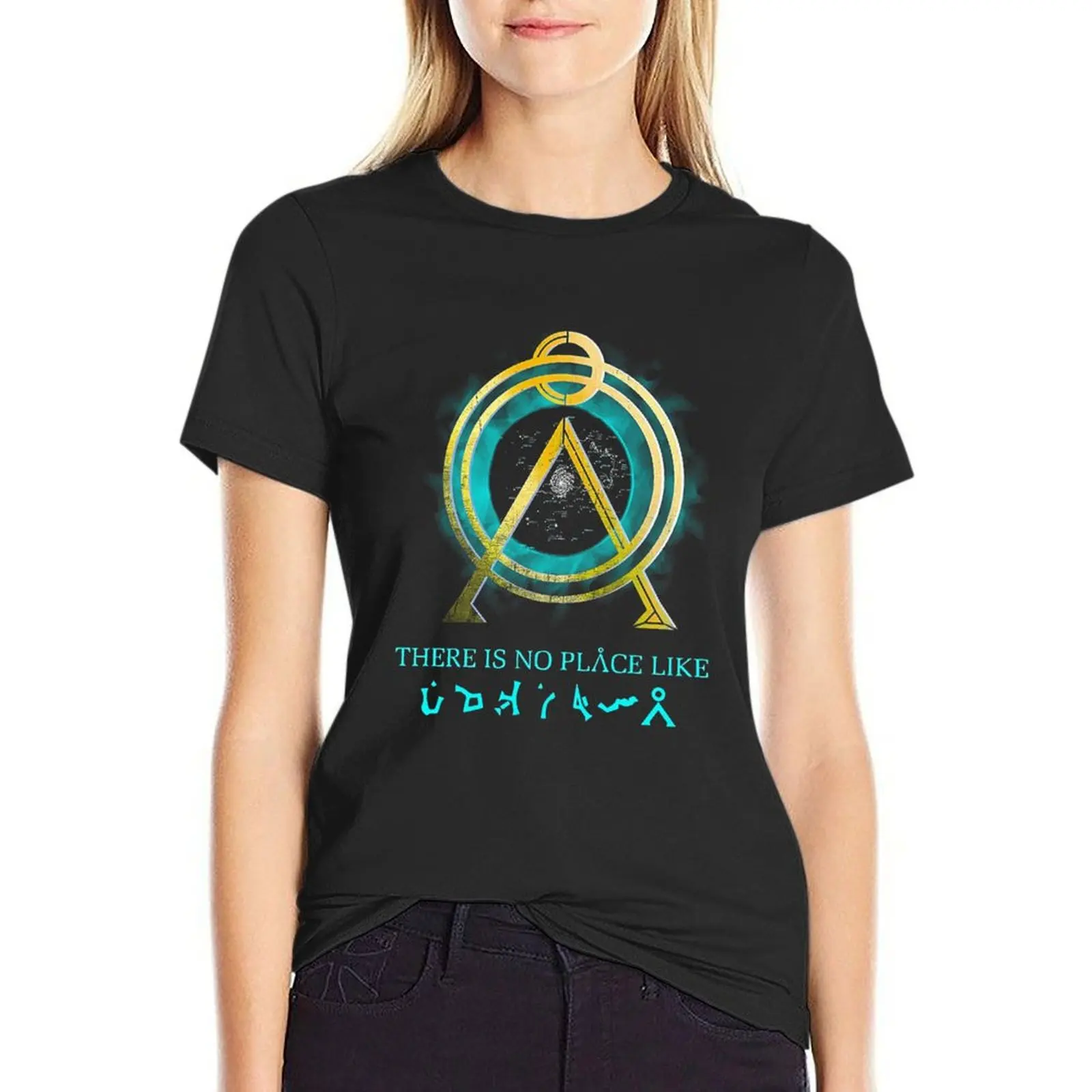 There Is No Place Like Home Vintage Stargate Sg1 Earth Symbol Gift Ideas T-Shirt hippie clothes oversized t shirts for Women