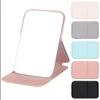 Woman MINI Folding Makeup Mirror High-quality Portable Pocket Makeup Mirror Single-side Creative Women Solid Color Handle Desk 1