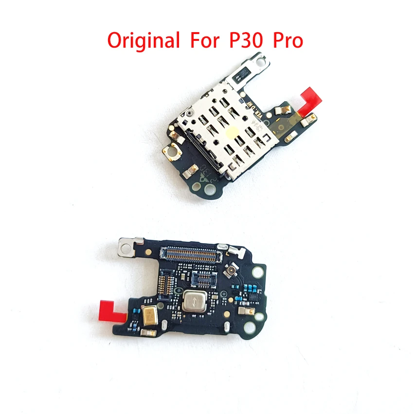 1 Pz Originale Per Huawei P30 Pro Sim Card Reader Holder Flex Cable Mic Microfono Board