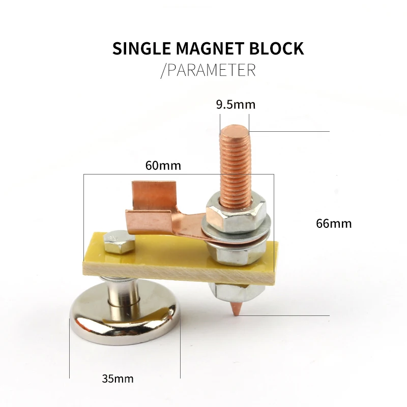 Schweißen Magnet Kopf Boden Draht Werkzeug 1Pcs Starke Magnetismus Dent Reparatur Maschine Zubehör Schweiß Clamp Halter mit Kupfer Schwanz – Detail 4