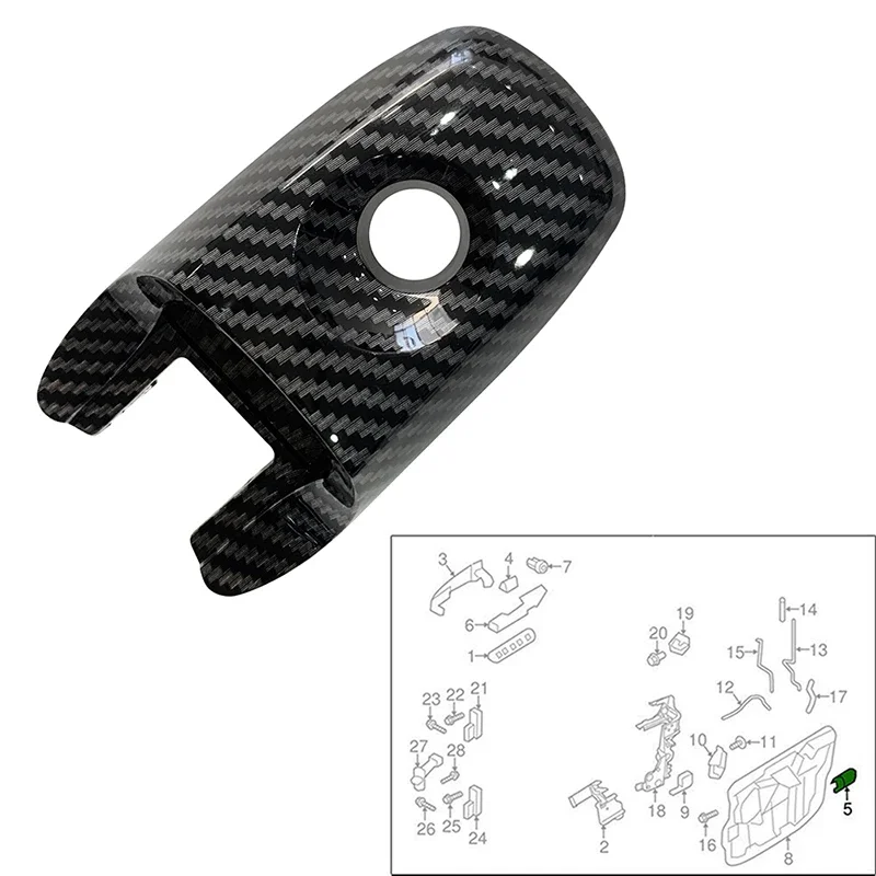 

Автомобильная дверная ручка, замок, крышка цилиндра, отделка для Ford Explorer Edge 2011-2018 2019 BA1Z78218A14A, автомобильные Внешние детали из углеродного волокна