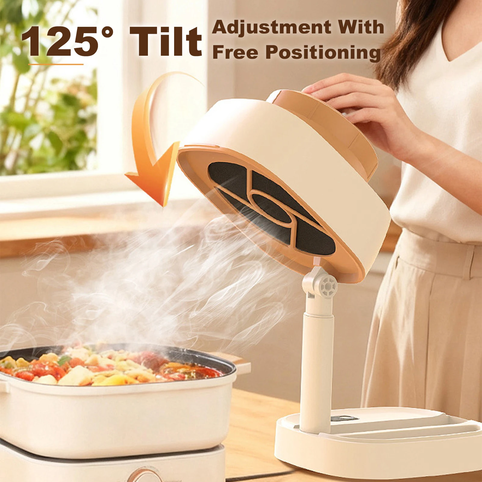 Adjustable Desktop Exhaust Fan Hood Hot Pot Smoking Machine Portable Table Smoke Purifier Filter Fan Home Kitchen BBQ Ventilator 4