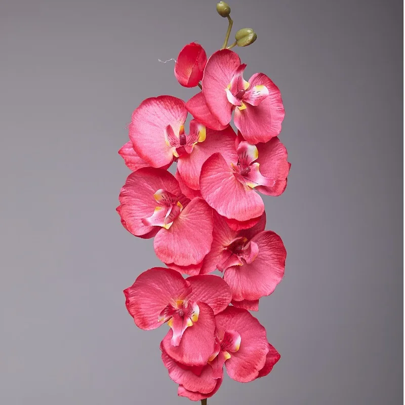 Elegant Silk Orchid Arrangement - 8-Head Artificial Butterfly Orchid for Wedding and Home Decor