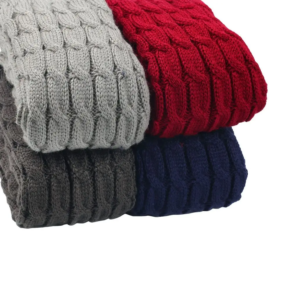 Knitting Women Leg Warmers Twist Pattern Double-Layered Winter Boot Socks Thicken Warm Fleece-Lined Foot Covers Ankle Warmer