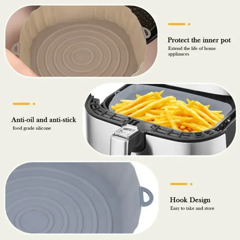 Air Fryer Tray Air Fryer Accessories 18CM Silicone Basket