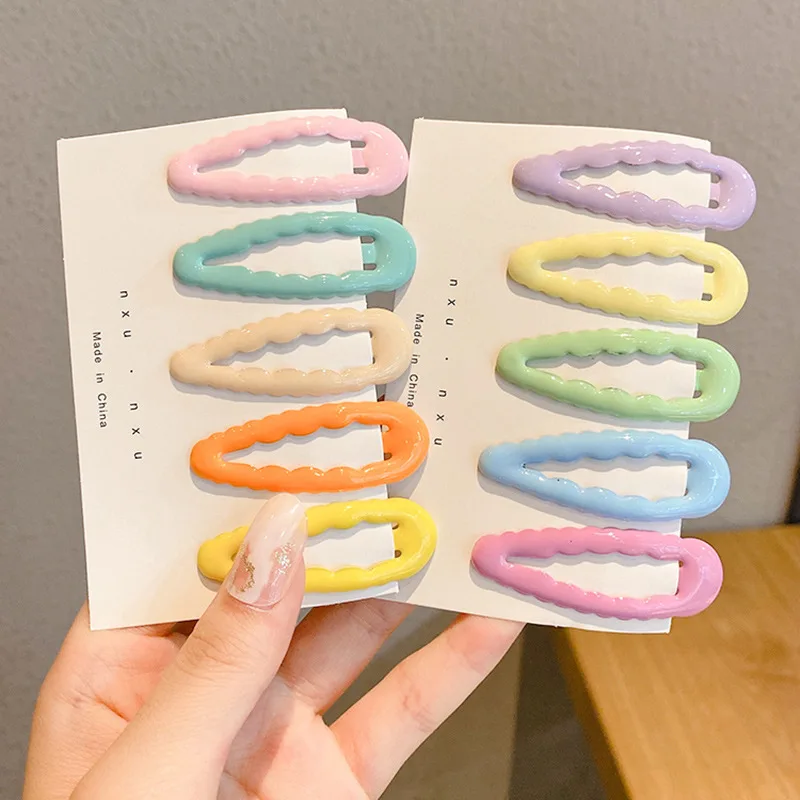 Korean Wave 캔디 컬러 헤어 핀, Kawaii 간단한 기본 헤어 클립, 어린이용 머리 장식, 여아 헤어 액세서리