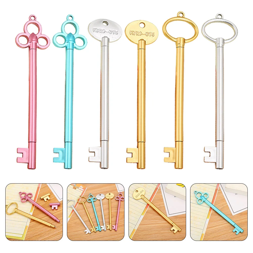 18Pcs Novelty Key Shaped Sign Pens Smooth Writing Pens Student Signature Pens Key Modeling Pens