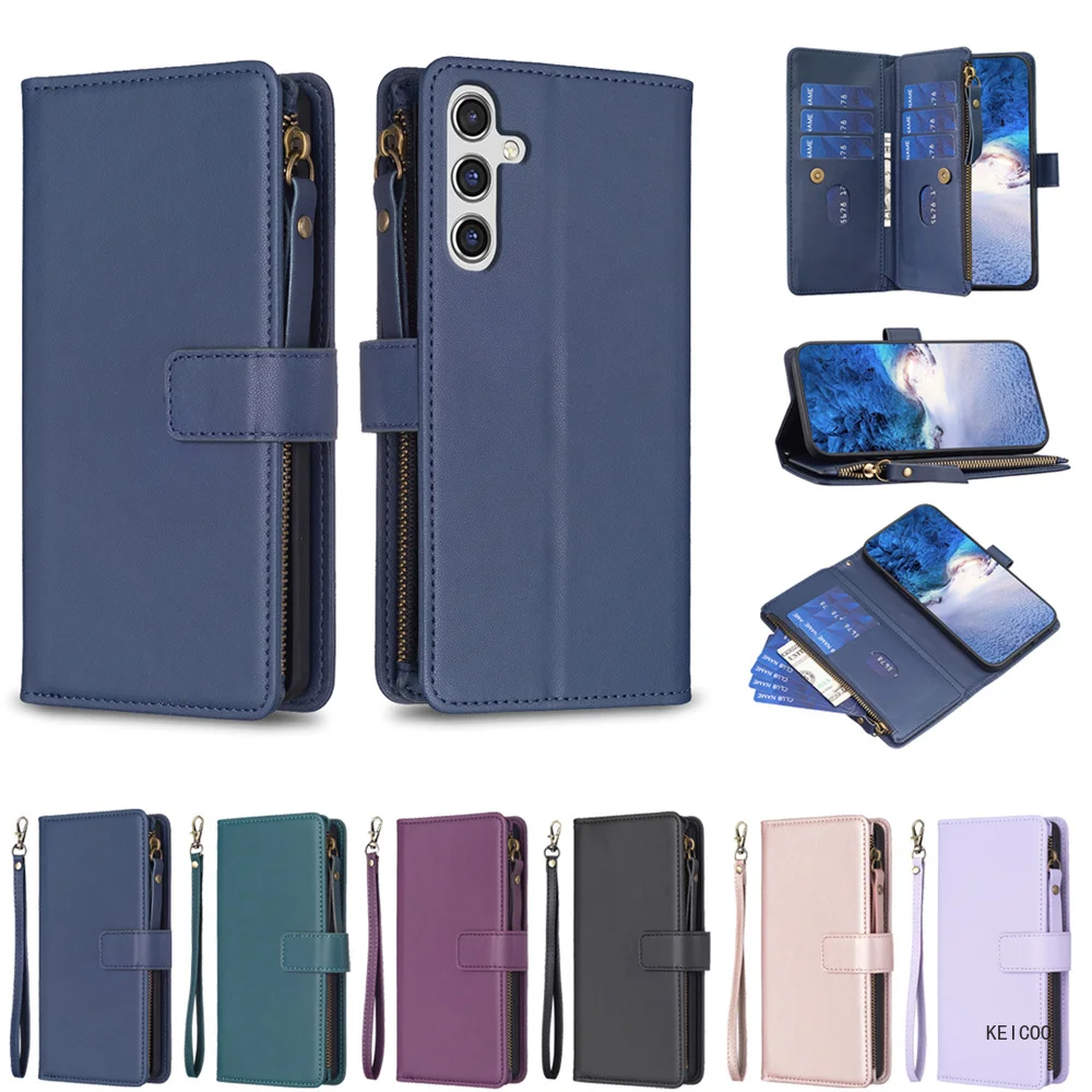 

Противоударный чехол для телефона с несколькими слотами для карт для Samsung Galaxy A15 S23 FE Ultra Plus, чехол для телефона, подставка, держатель, кошелек, зажим, чехол для телефона