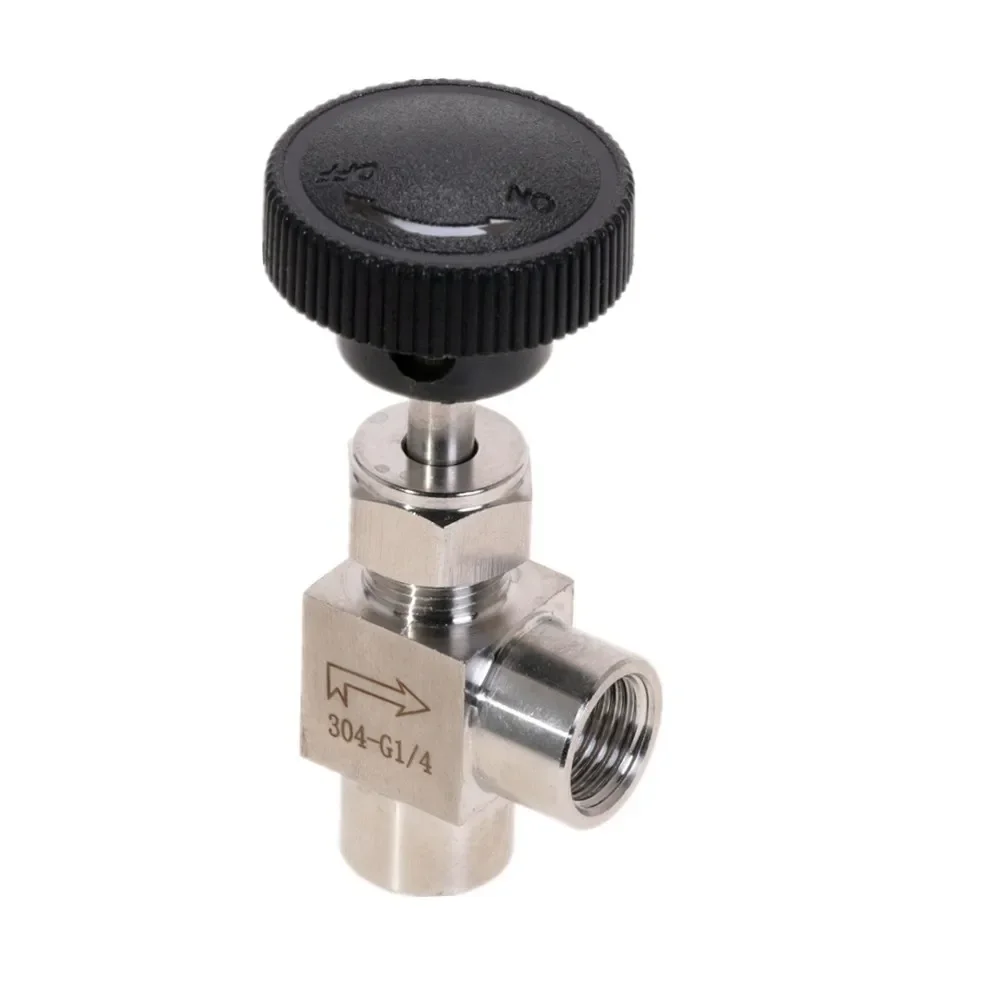 Stainless Steel SS304 Needle Valve Right Angle Female Thread BSP 1/8'' 1/4'' 1/2''  For Water Gas Oil