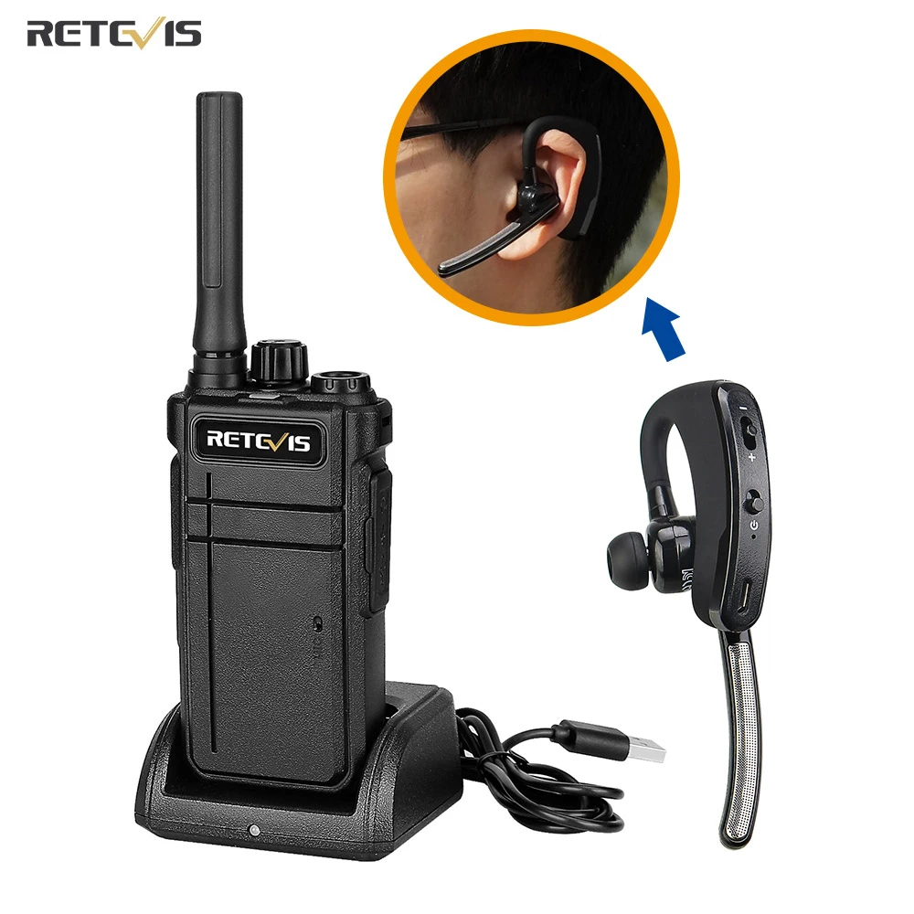 Retevis Walkie Talkie Bluetooth-Compatible RB637 PTT PMR446 FRS Two-way Radio Portable Radio Walkie-talkies for Hotel Restaurant hunting walkie talkies