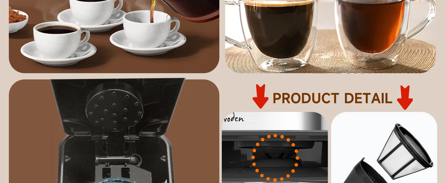 Filterkaffeemaschine für 12 Tassen mit Timer & Abschaltautomatik