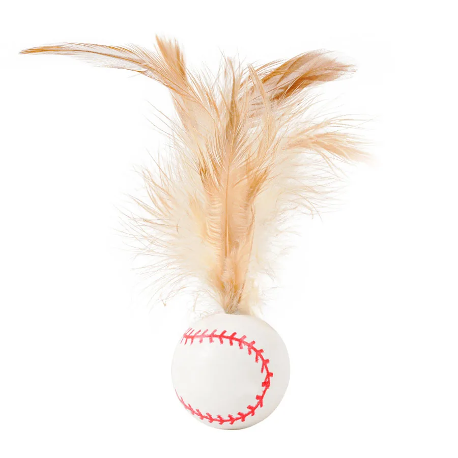 Interactive Cat Play Set: Elastic Rubber Balls & Feather Bites