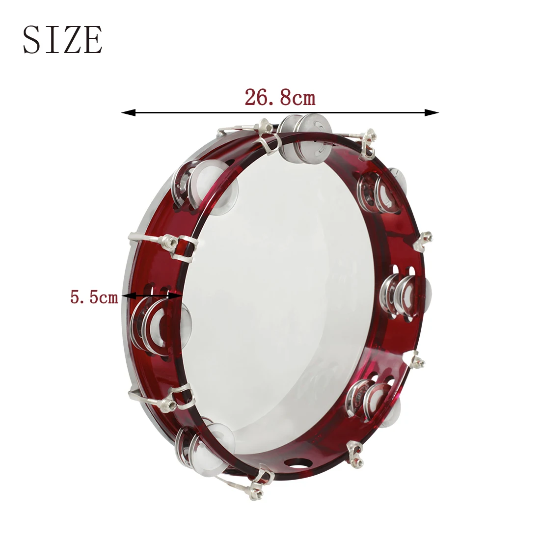 SLADE Hand Tambourine Stainless Steel Self-Tuning Handbell Drum Percussion Instrument Musical Educational Toys ABS Metallic