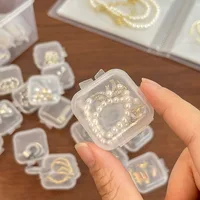 1/15pcs Mini Storage Box Transparent Square Plastic Case for Earring Ring Jewelry Packaging Portable Grocery Storage Organizer 2