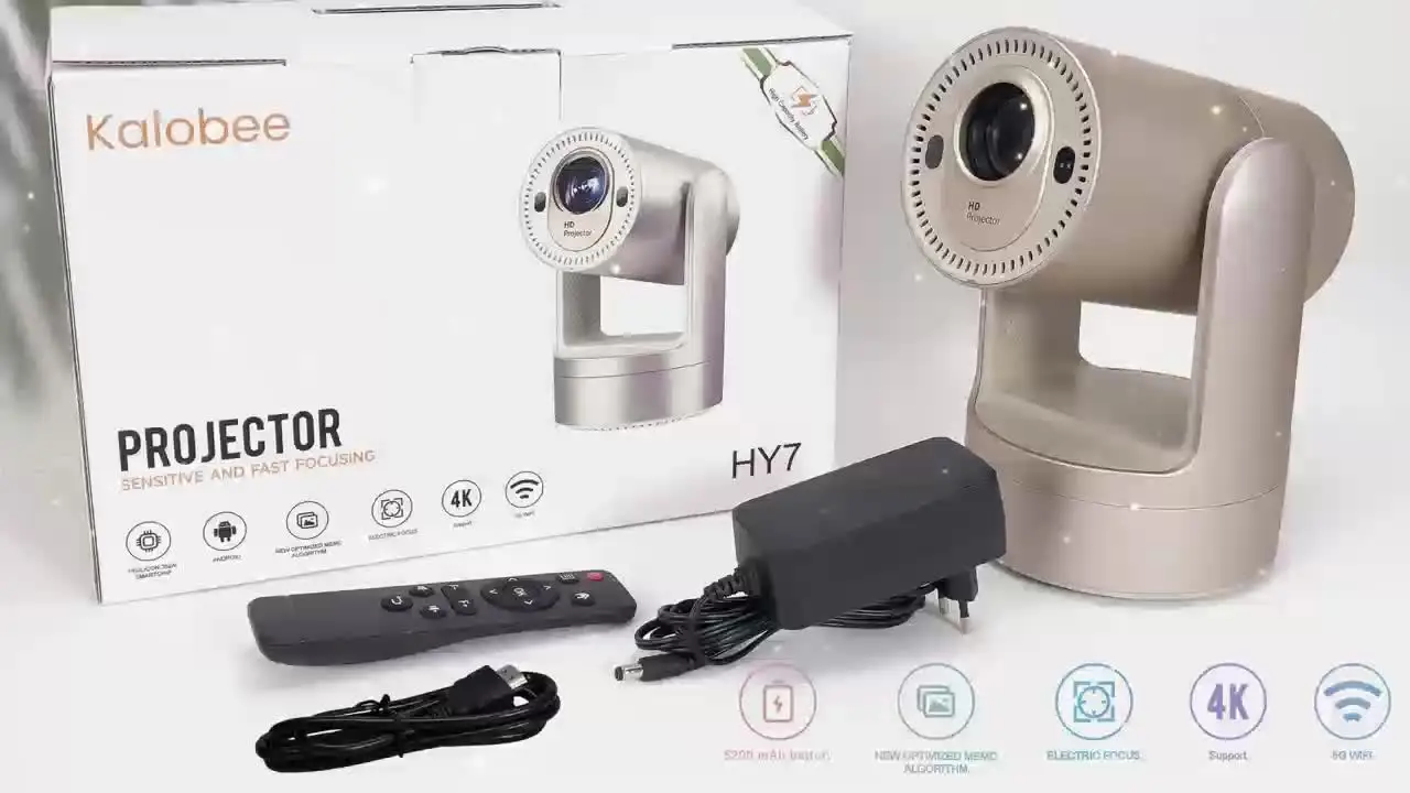 Fxinrise Projector Android 9 4K 1280*720P HY7 Dual Wifi