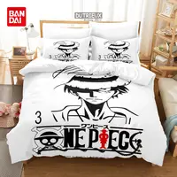 Bandai – ensemble de literie une pièce, dessin animé japonais, housse de couette Luffy, simple, Double, grande chambre à coucher, décoration de lit 4