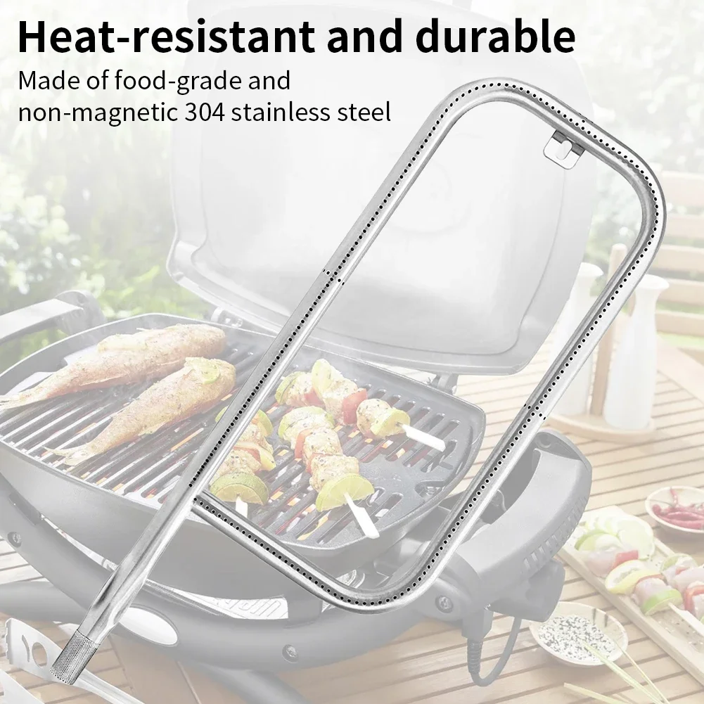Grill Burner Tube Replacement 304 Stainless Steel BBQ Grill Part Gas Replacement Part for Weber Q100 Q120 Q1000 Q1200